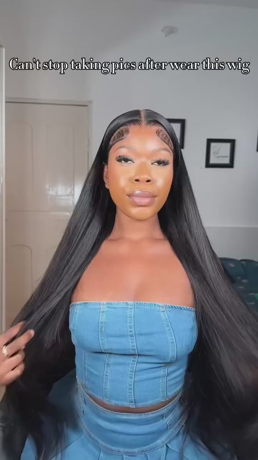 Brazilian Straight T-Lace Front Wig - 100% Human Hair Transparent Lace